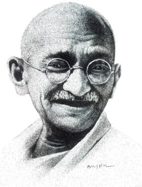 Hindistan Özgürlük Savaşçılarının Çizimi Mohandas Karamchand Gandi Yazan Arun K Mishra 