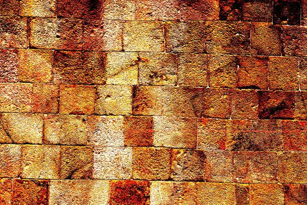 stock image Close view of wall of Shaniwarwada constructed in coursed rubble masonry at Pune ; Maharashtra ; India