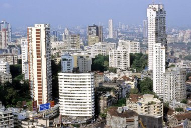 Mumbai, Maharashtra, Hindistan 'ın havadan görünüşü