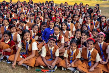 Mumbai 'deki okul çocukları, maharashtra, Hindistan, Asya 
