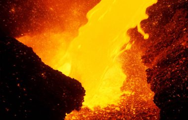 Hawaii 'deki Lava Akışı' nın Manzarası