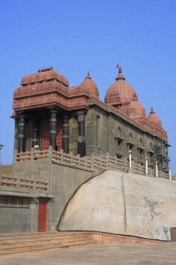 Vivekananda Anıtı Rocky Adası 'nda Kanyakumari; Tamil Nadu; Hindistan