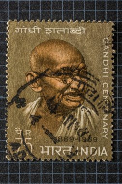 Mahatma gandhi, postage stamps, india, asia clipart