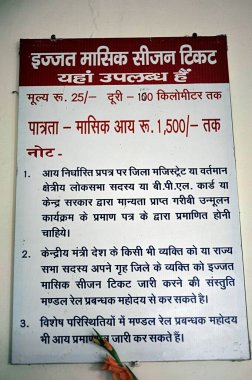 Aylık Bilet Kurulu Hindistan Asya 