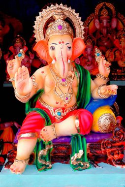 Ganesh festivalinde Lord Ganpati 'nin idolü, Bombay Mumbai, Maharashtra, Hindistan 