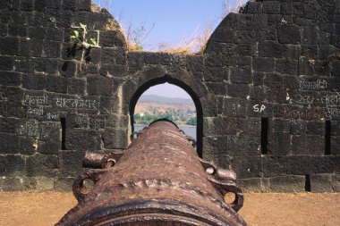 Janjira kalesinde büyük top, Murud, maharashtra, Hindistan.