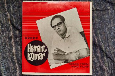 Long playing records of hemant kumar, india, asia  clipart