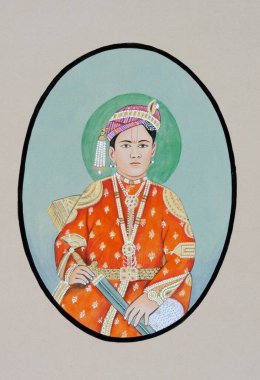Maharaja Ganga Singh Bikaner 'in minyatür tablosu 1887