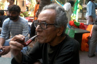 Senior Theatre artist Habib Tanvir at the Prithvi theatre    clipart