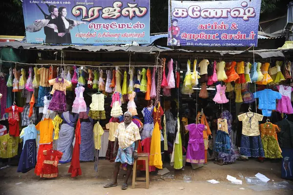 stock image Readymade garment stall in Thanjavur, Tamil Nadu, India  