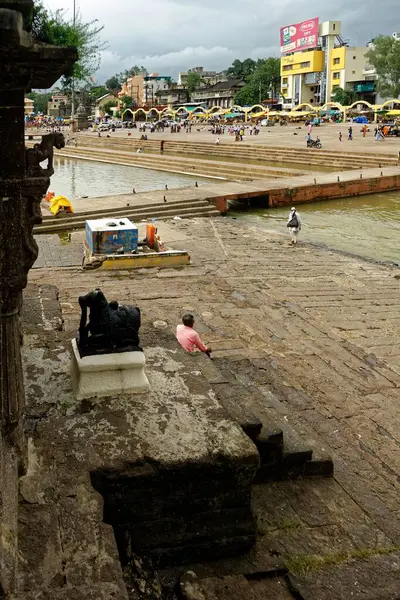 stock image Ghat on godavari river at nashik, Maharashtra, India, Asia 