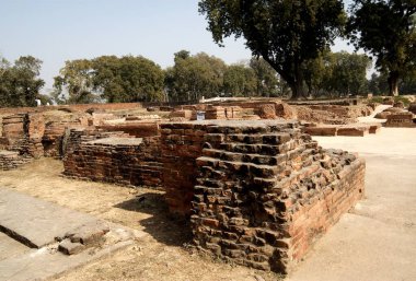 Sarnath harabeleri; Lord Gautam Buddha 'nın Dhamekh Stupa Sarnath yakınında yaşadığı yer; Uttar Pradesh; Hindistan