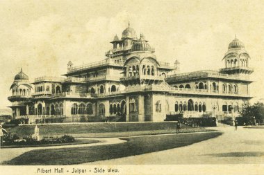 Heritage building in British raj, central museum Albert museum at ram niwas, Jaipur, Rajasthan, India  clipart