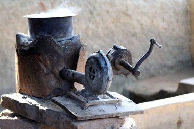 Çay makinesi, Mundra, Kutch, Gujarat, Hindistan 