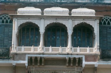 Balcony of Palace, Ramnagar Fort, Varanasi, Uttar Pradesh, India, Asia clipart