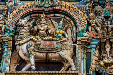 Shiva Parvati Nandi, Meenakshi Tapınağı, Madurai, Tamil Nadu, Hindistan, Asya