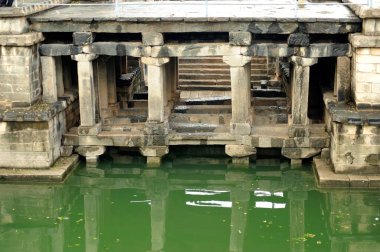 Manikesvara Tapınağı ve Tank Lakkundi, Gadag, Karnataka, Hindistan.