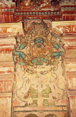17. yüzyıl duvar resimleri Thodeekkalam Shiva tapınağının duvarında, Kanavam, kerala, Hindistan yakınlarında.