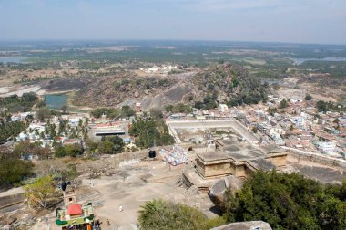 Sravanabelagola Hilltop Manzarası, Karnataka, Hindistan  