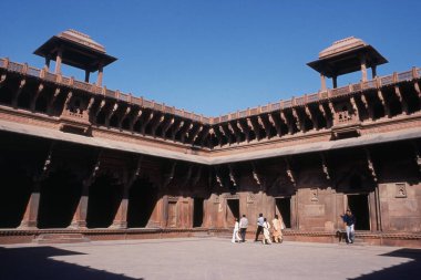 Manzara, Macchi Bhawan, Avlu, Agra Kalesi, Agra, Uttar Pradesh, Hindistan, Asya