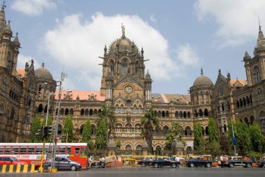CST Chhatrapati Shivaji Terminus, Bombay şimdi Mumbai, Maharashtra, Hindistan 