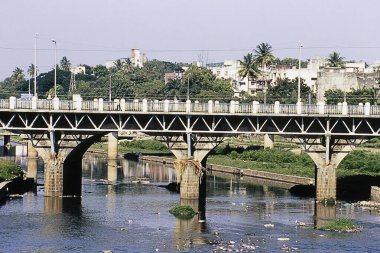 View of Sambhaji Bridge over Mutha river, Pune, Maharashtra, India, Asia clipart