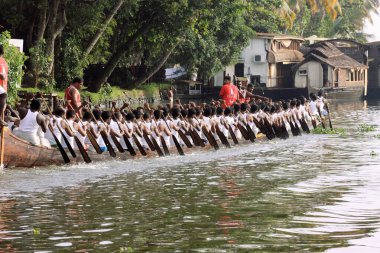 Punnamada Gölü 'nde yılan teknesi yarışı, Alleppey, Alappuzha, Kerala, Hindistan 