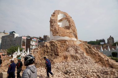 Bhimsen tower after earthquake, kathmandu, nepal, asia  clipart