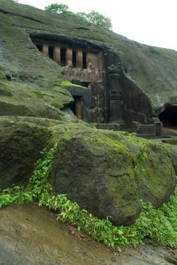 Kanheri caves built in 1st Century B.C. to 9th Century A.D., Borivali, Bombay Mumbai, Maharashtra, India  clipart