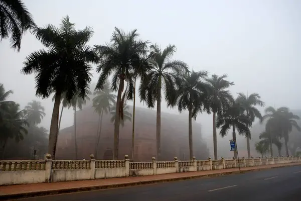 stock image Basilica Of Bom Jesus In Early Morning Mist, Church Built In 1585 A.D. With Laterite Stone, UNESCO World Heritage Site, Old Goa, Velha Goa, India 