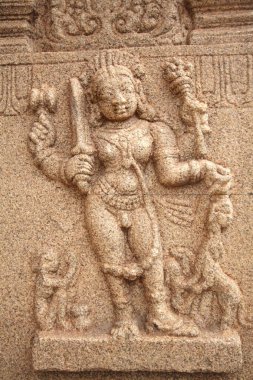 Heykel oyulmuş, Hampi, Karnataka, Hindistan 