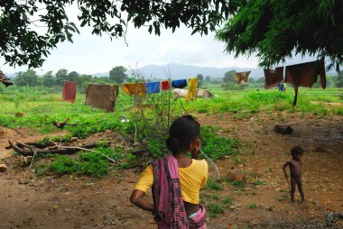 Çevresindeki Ho kabileleri köyü, Chakradharpur, Jharkhand, Hindistan  