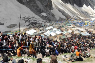 Pilgrim amarnath yatra, Jammu Kashmir, Hindistan, Asya