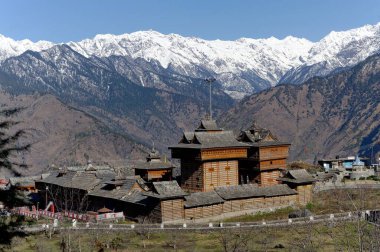 Himachal Pradesh Asya 'daki Sarahan' daki Bhima Kali Tapınağı 