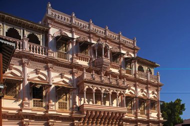 Heritage, yaşlı Shri Swaminarayan Mandir Lord Swaminarayan tarafından 9-1828 'de inşa edildi, Gadhda, Bhavnagar, Saurashtra, Gujarat, Hindistan 