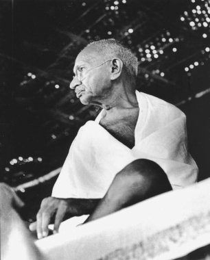 Mahatma Gandhi at the Constructive Workers Conference at Chennai, Tamil Nadu, India, January 1946  clipart