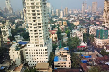 Hava manzarası, Chowpatty, Girgaon, Mumbai, Maharashtra, Hindistan, Asya