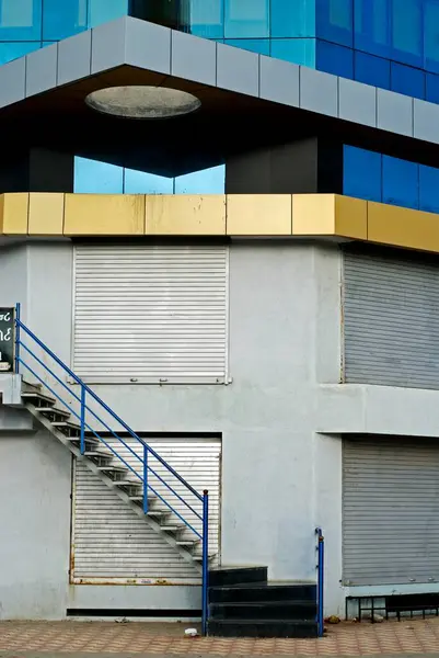 Stock image Open steel stair case of a building at Rajkot ; Gujarat ; India