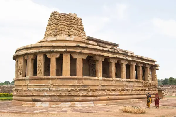 stock image Durga temple or the fortress temple in Aihole, Karnataka, India.