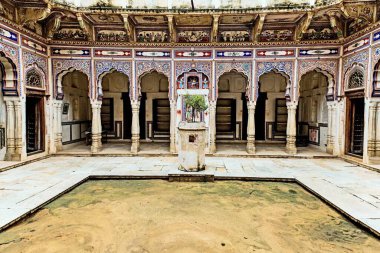 Courtyard, Morarka Haveli Museum, Nawalgarh, Shekhawati, Rajasthan, India, Asia clipart