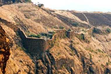 Fort Wall, Sinhagarh kalesi, Pune, Maharashtra, Hindistan 