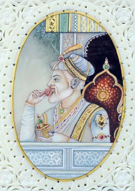 Miniature painting of mughal emperor aurangzeb clipart