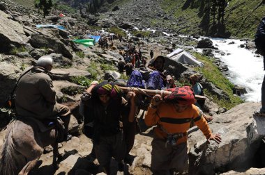 Pilgrim, amarnath yatra, jammu Kashmir, Hindistan, Asya