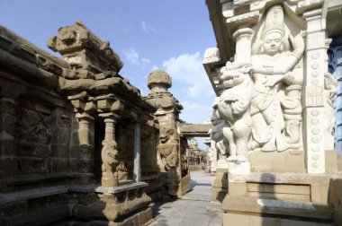 Tamilnadu Hindistan Asya 'daki Kanchipuram' daki Kailashanatha Tapınağı 