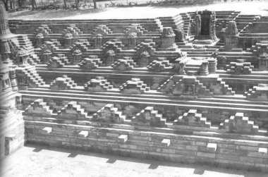 stepwell modhera Hindu sun temple, Mehsana, Gujarat, India, Asia clipart