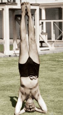 Jawaharlal nehru doing yoga, new delhi, india, asia, 1948  clipart