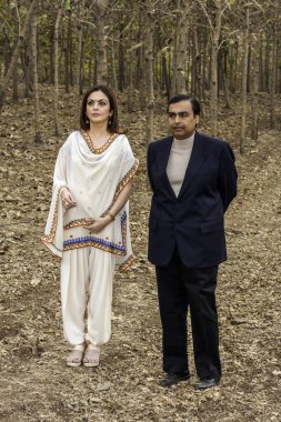 Hint işadamı Mukesh Ambani ve Nita Ambani jamnagar gujarat Hindistan Asya 