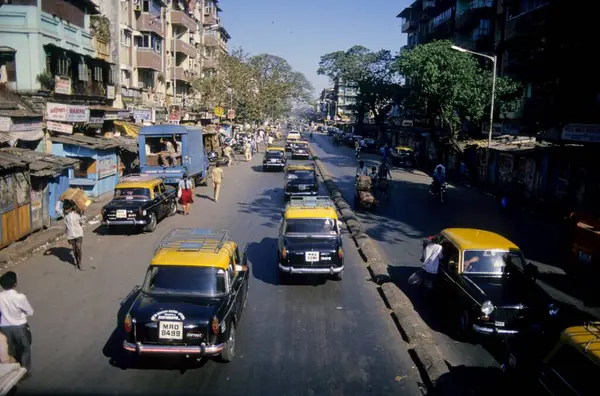 stock image Taxi on road, bombay mumbai, maharashtra, india 