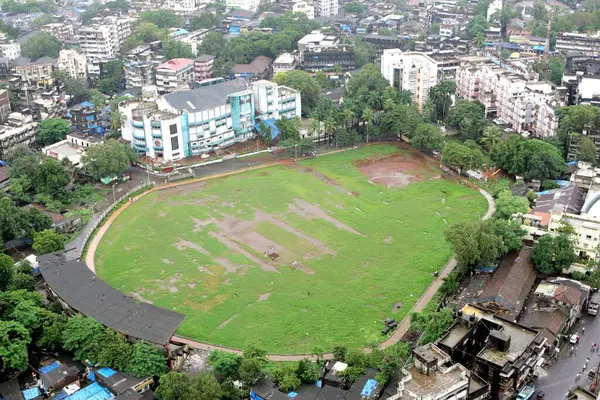 stock image An aerial view play ground at Kalyan city on outskirts of Bombay Mumbai, Maharashtra, India 