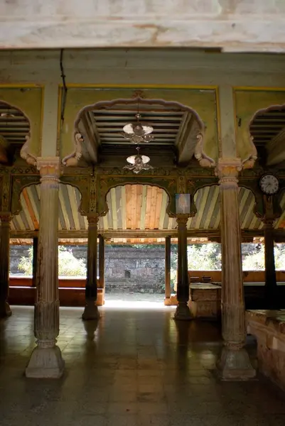 stock image Interior of temple dev Rameshvar at village Vijaydurga, District Sindhudurga, Maharashtra, India 